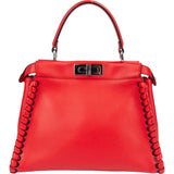 Fendi Limited Red Leather Peekaboo Handbag