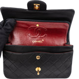 Chanel Quilted Lambskin 24K Gold Small Double Flap Crossbody Bag