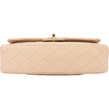 Chanel Quilted Lambskin 24K Gold Medium Double Flap Crossbody Bag