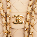 Chanel Quilted Lambskin 24K Gold Medium Double Flap Crossbody Bag