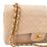 Chanel Quilted Lambskin 24K Gold Medium Double Flap Crossbody Bag