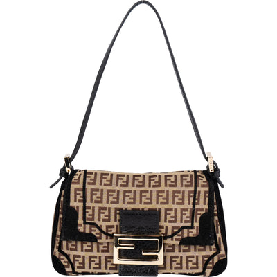 Fendi Limited FF Monogram Mini Baguette Mamma Handbag