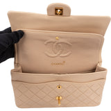Chanel Quilted Lambskin 24K Gold Medium Double Flap Crossbody Bag