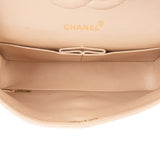 Chanel Quilted Lambskin 24K Gold Medium Double Flap Crossbody Bag