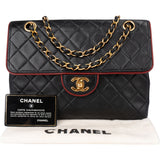 Chanel Bicolor Quilted Lambskin 24K Gold Single Flap Crossbody Bag
