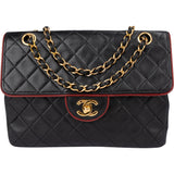 Chanel Bicolor Quilted Lambskin 24K Gold Single Flap Crossbody Bag