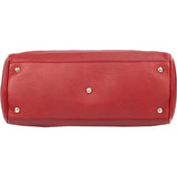 Gucci Red Leather Bamboo Handbag
