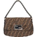 Fendi FF Monogram Jumbo Baguette Shoulder Bag