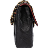 Chanel Bicolor Quilted Lambskin 24K Gold Single Flap Crossbody Bag