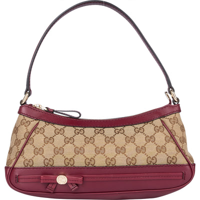 Gucci GG Monogram Ribbon Shoulder Bag - vintageandkickz