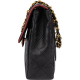 Chanel Bicolor Quilted Lambskin 24K Gold Single Flap Crossbody Bag
