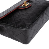 Chanel Bicolor Quilted Lambskin 24K Gold Single Flap Crossbody Bag