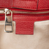 Gucci Red Leather Bamboo Handbag