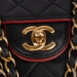 Chanel Bicolor Quilted Lambskin 24K Gold Single Flap Crossbody Bag