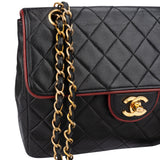 Chanel Bicolor Quilted Lambskin 24K Gold Single Flap Crossbody Bag