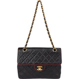 Chanel Bicolor Quilted Lambskin 24K Gold Single Flap Crossbody Bag