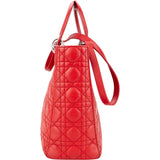 Christian Dior Rouge Quilted Leather Lady Dior Handbag