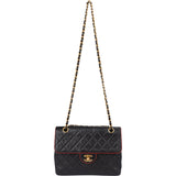Chanel Bicolor Quilted Lambskin 24K Gold Single Flap Crossbody Bag
