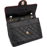 Chanel Bicolor Quilted Lambskin 24K Gold Single Flap Crossbody Bag
