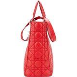 Christian Dior Rouge Quilted Leather Lady Dior Handbag