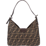 Fendi FF Monogram Baguette Buckle Shoulder Bag