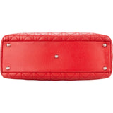 Christian Dior Rouge Quilted Leather Lady Dior Handbag
