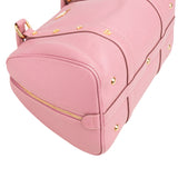 MCM Pebbled Leather Essential Studded Boston Handbag