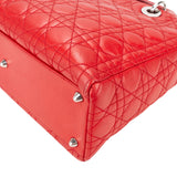 Christian Dior Rouge Quilted Leather Lady Dior Handbag