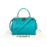 Fendi Blue Leather Peekaboo Handbag