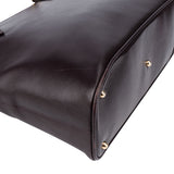 Gucci Purple Leather Bamboo Handbag