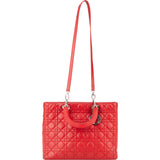 Christian Dior Rouge Quilted Leather Lady Dior Handbag