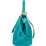 Fendi Blue Leather Peekaboo Handbag