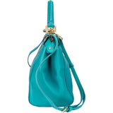Fendi Blue Leather Peekaboo Handbag