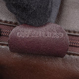 Gucci Purple Leather Bamboo Handbag