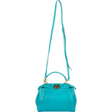Fendi Blue Leather Peekaboo Handbag
