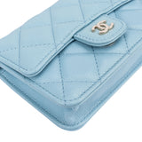 Chanel Quilted Caviar Leather CC Single Flap Mini Crossbody Bag