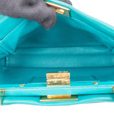 Fendi Blue Leather Peekaboo Handbag