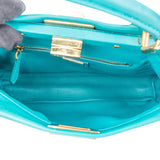 Fendi Blue Leather Peekaboo Handbag