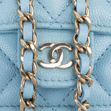 Chanel Quilted Caviar Leather CC Single Flap Mini Crossbody Bag