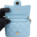 Chanel Quilted Caviar Leather CC Single Flap Mini Crossbody Bag