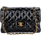 Chanel Quilted Patent Leather Small Double Face Shoulder Bag