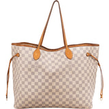 Louis Vuitton Damier Azur Monogram Neverfull GM Shopper Handbag