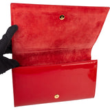 Yves Saint Laurent Red Patent Leather Clutch