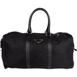 Prada Black Triangle Nylon Duffle Bag 48