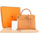 Hermès Natural Boxcalf Leather Kelly 32 Handbag