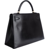 Hermès Black Boxcalf Kelly 32 Bandouliere Handbag