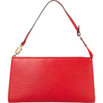 Louis Vuitton Rouge Epi Leather Pochette Accessoire Handbag - vintageandkickz