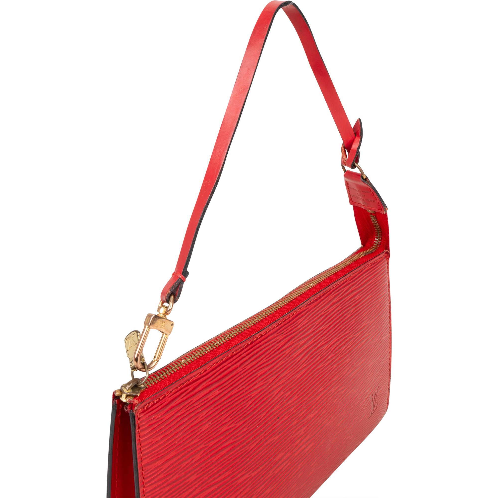 Louis Vuitton Rouge Epi Leather Pochette Accessoire Handbag - vintageandkickz