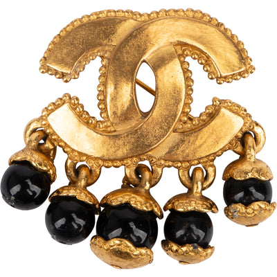Chanel Golden Balls CC Brooch