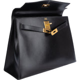 Hermès Black Boxcalf Kelly 32 Bandouliere Handbag